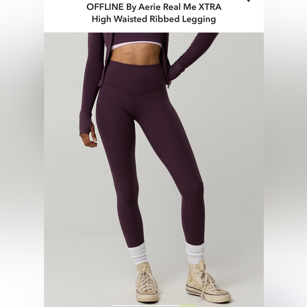NWT OFFLINE by Aerie Real Me XTRA High Waisted Ribbed Legging size S